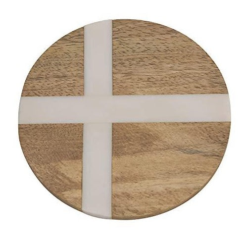 Wooden Coaster with Resin Cross - Set of Four - Danshire Market and Design 