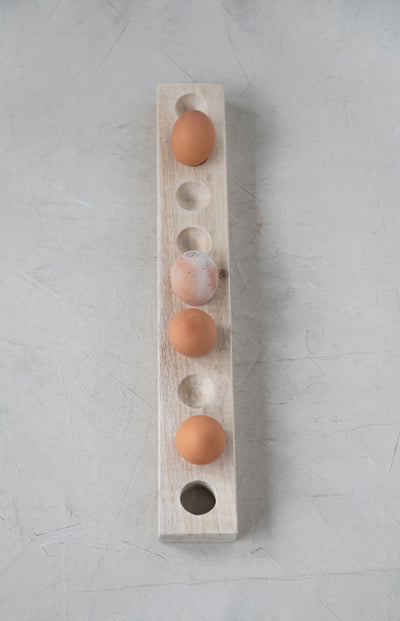Mango Wood Egg Holder (Holds 8 Eggs) - Danshire Market and Design 