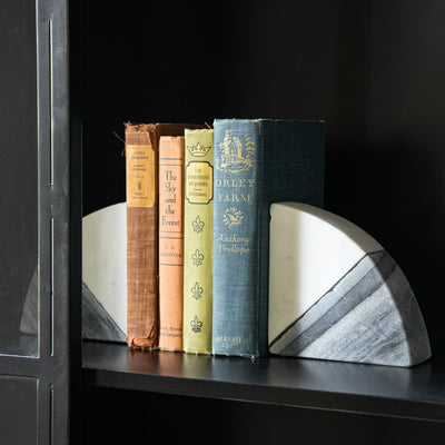Bookends, Alexis - marble, semi circle bookends