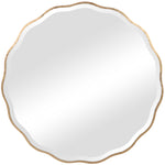 Mirror, Aneta - Danshire Market and Design , feminine scalloped edge, aged gold finish, Dimensions: 42"W x 42"H x 1"D