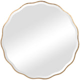 Mirror, Aneta - Danshire Market and Design , feminine scalloped edge, aged gold finish, Dimensions: 42"W x 42"H x 1"D