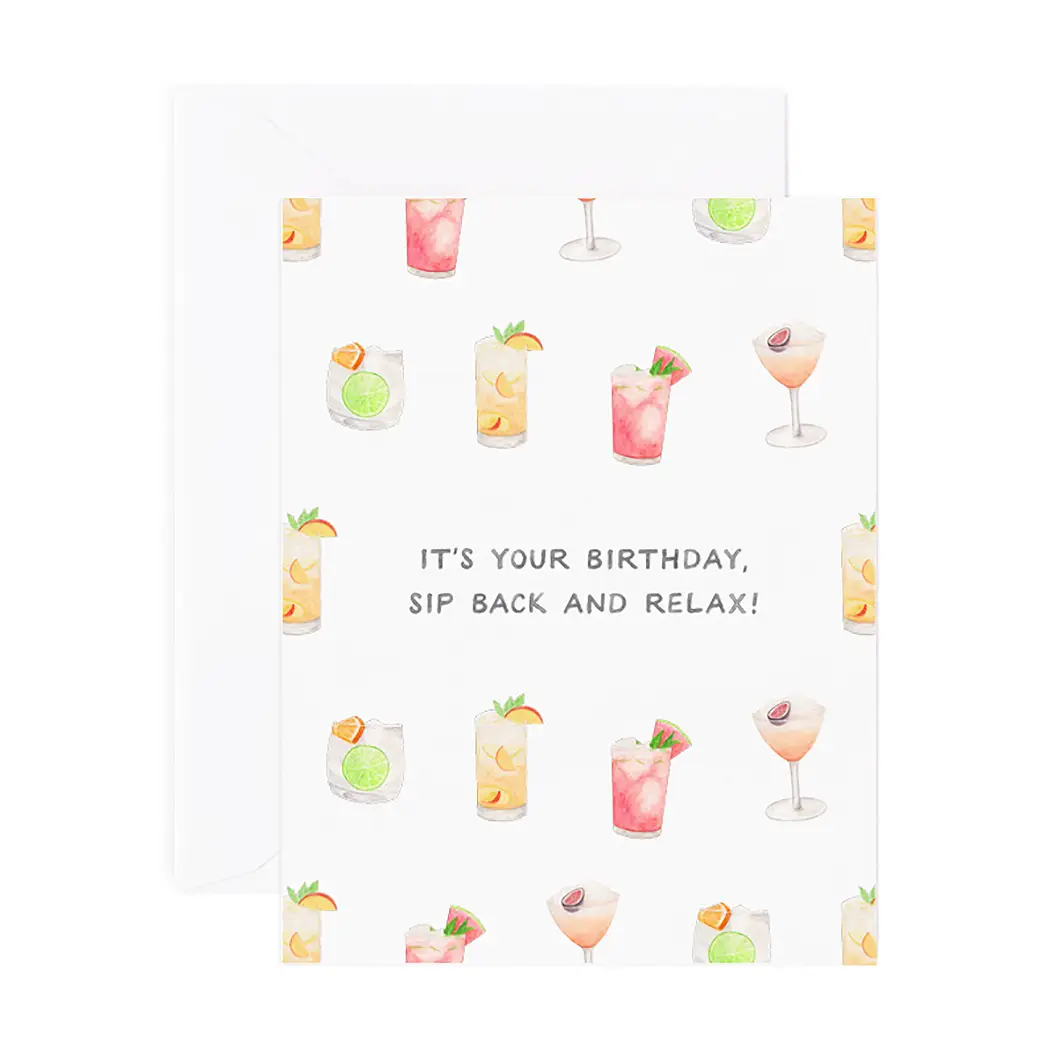 Card, Sip Back & Relax Birthday - Danshire Market and Design 
