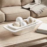 Dough Bowl, Locher - white rectangle mango wood dough bowls