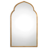Mirror, Kenitra - Danshire Market and Design , Moroccan inspired design crafted from forged metal, hand finished in a rich antiqued gold.  Dimensions: 24"W x 40"H x 1"D