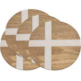 Wooden Coaster with Resin Cross - Set of Four - Danshire Market and Design 