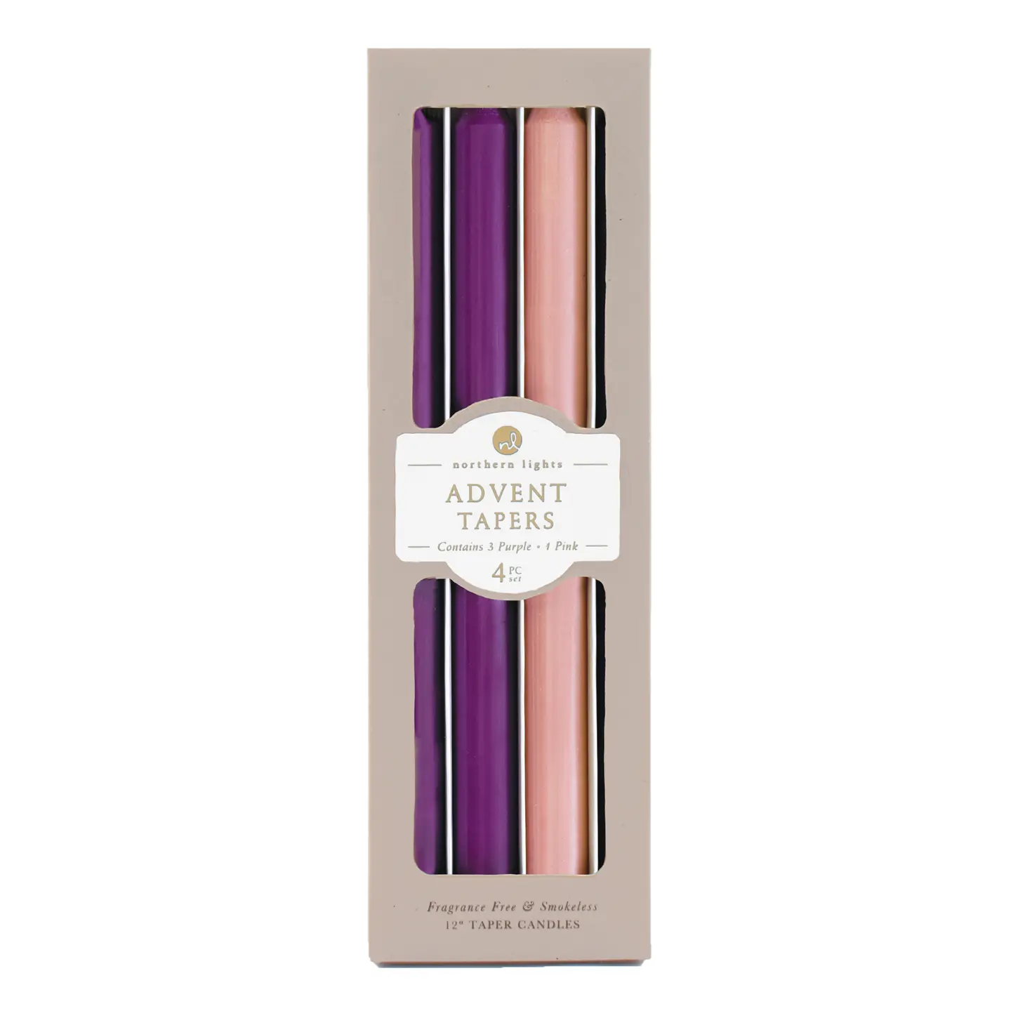 European Tapers - 12" Advent Tapers (4 Pack) - Danshire Market and Design 