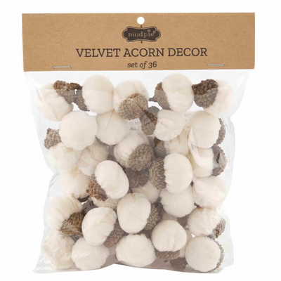 Mini Cream Velvet Acorns - Danshire Market and Design 