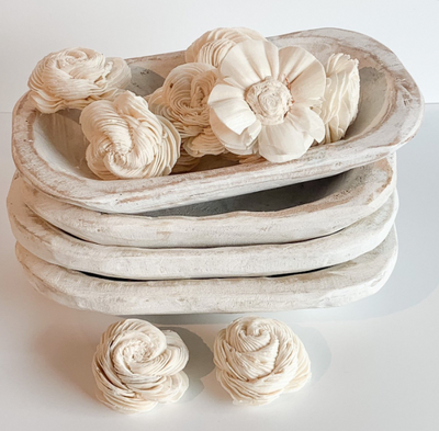 Copeland Dough Bowl - Danshire Market and Design , distressed white wash dough bowl